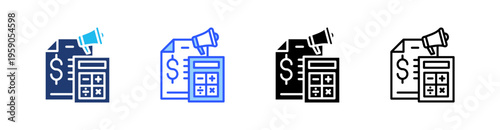 Marketing Budget Multi Style Icon Set Vector 