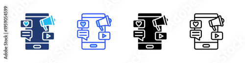 Marketing Multi Style Icon Set Vector 