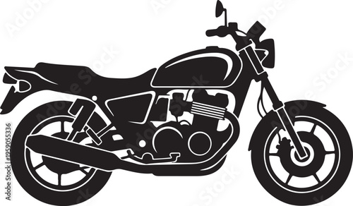 Vintage motorcycle vector isolated on Transparent Background