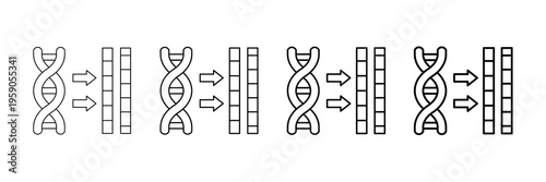 Chromosome Mapping Icons Vector Set In Different Stroke Line Style