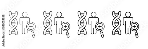 Personalized Medicine Icons Vector Set In Different Stroke Line Style