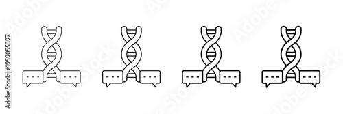 Genetic Counseling Icons Vector Set In Different Stroke Line Style