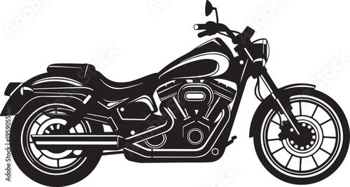 Motorcycle, bike, chopper, cruiser isolated on Transparent Background