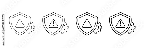 Incident Prevention Icons Vector Set In Different Stroke Line Style