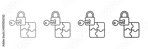 Problem Resolution Icons Vector Set In Different Stroke Line Style