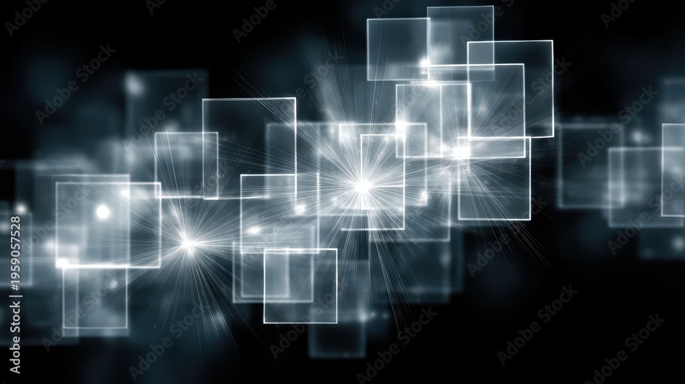 Obraz premium Glowing abstract squares background dynamic abstract background featuring luminous squares and radiant beams creating a visually striking effect