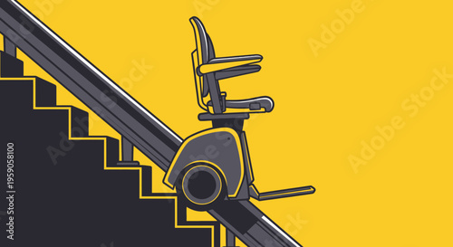 Stairlift Illustration: A Modern Aid for Mobility and Enhanced Accessibility Solutions