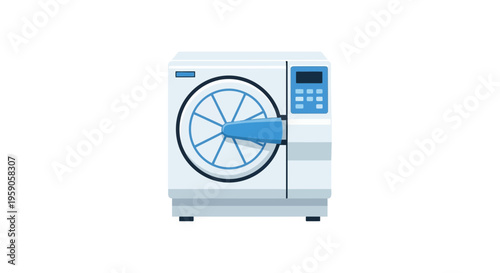 Sterilizer Device Vector Illustration for Medical and Laboratory Equipment Designs