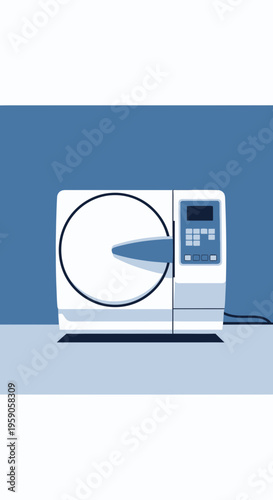 Sterilizer Illustration: Clean, Modern, and Simplified Vector Depiction of Laboratory Equipment