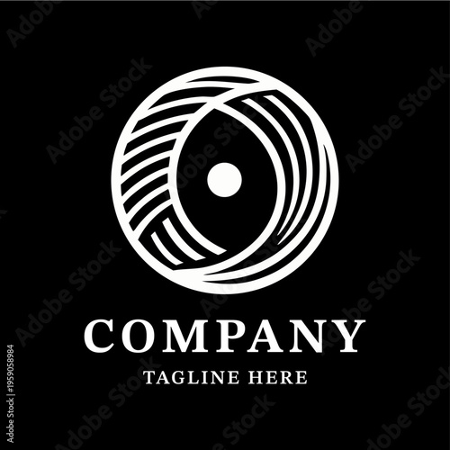 Luxury Abstract Circle Leaf Logo with Serif Typography