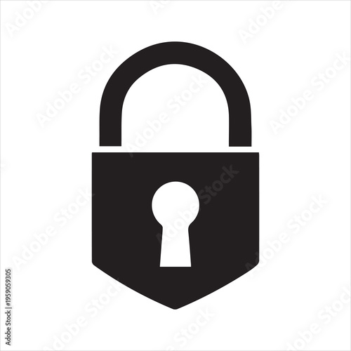 lock icon silhouette on white background