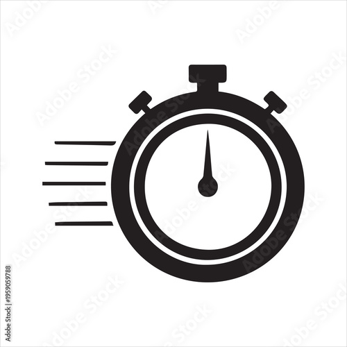 Fast time stop watch on white background
