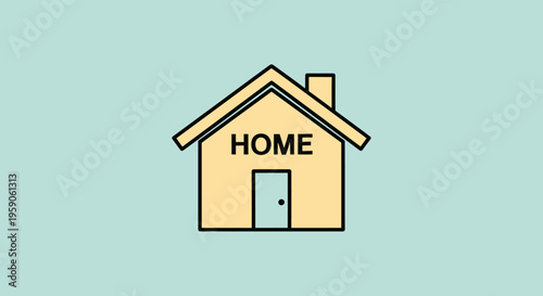 Clean and inviting graphic representation of a cozy home, embodying personal space, family life, and foundational comfort