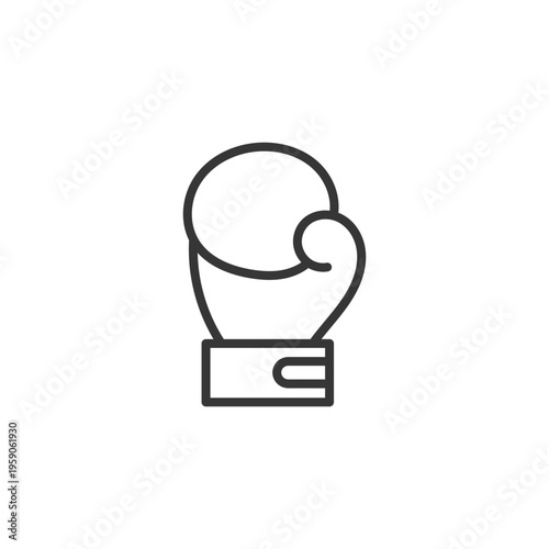 Simple Line Drawing of Boxing Glove Icon Outline.