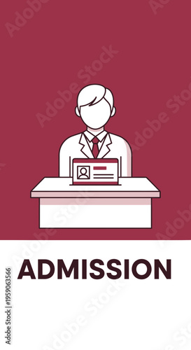 Streamlined Admission Process Representation Depicting a Person Behind a Desk in Formal Attire