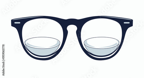 Stylish Eyeglasses Depicting Contact Lenses, Illustrating Vision Correction Needs