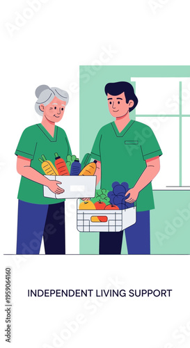 Supporting Senior Citizens: Assistance with Fresh Groceries and Independent Living at Home