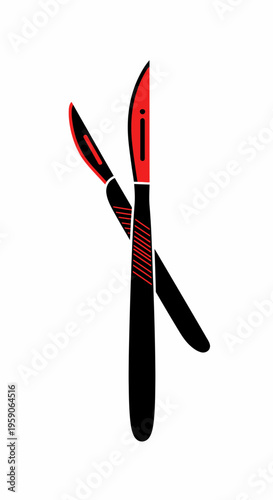 Surgical Precision: Two Crossed Scalpels Depicting Medical Procedures and Healthcare Practices