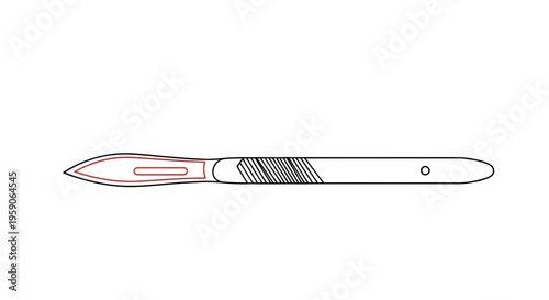 Surgical Scalpel Illustration on White, Ready for Healthcare, Medicine, and Medical Imagery