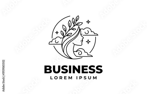 Line beauty logo design for business brand.