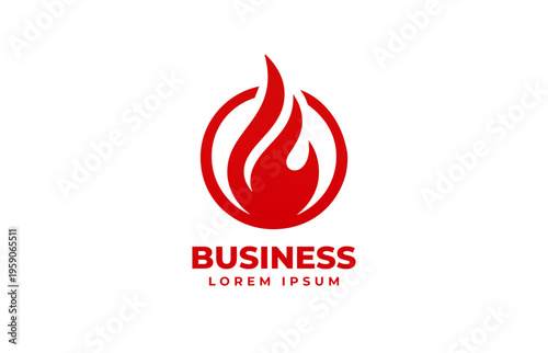 Red circle logo logo design for business brand.