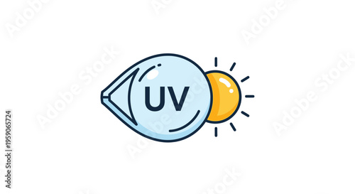 Ultraviolet Ray Protection Symbol With Sun Indicates Protection Against Harmful Rays