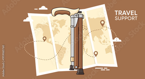 Travel Support: Navigating The World With Ease And Mobility In Beautiful Illustration