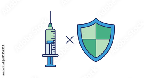 Vaccination For Wellness: Medical Shield Against Viruses And Diseases Protection Illustration