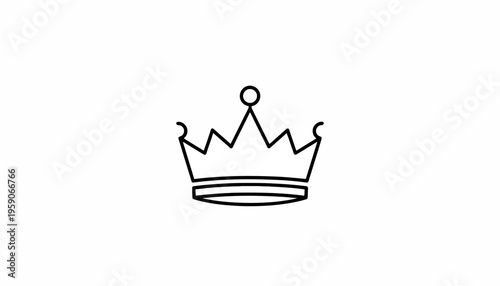 Minimalist Crown Icon, Royal Symbol, Simple Line Art, King Queen Emblem