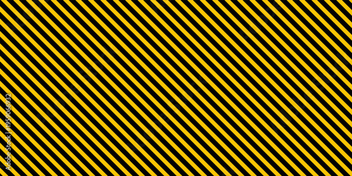 Warning yellow black diagonal stripes line.