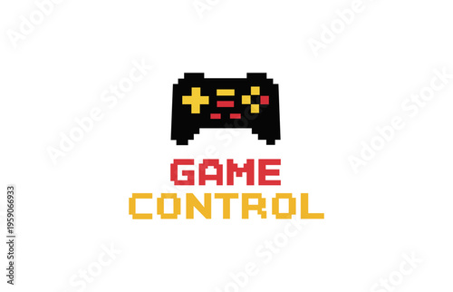 pixel game stick logo design for business brand.