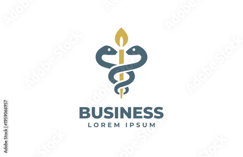 snake medical logo design for business brand.