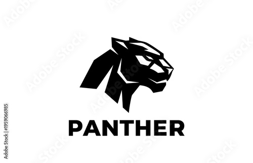 panther head logo design for business brand.