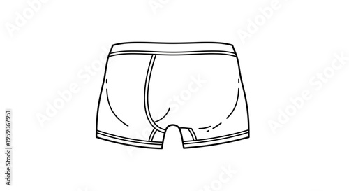Mens Boxer Briefs Underwear Line Art Icon Vector Illustration