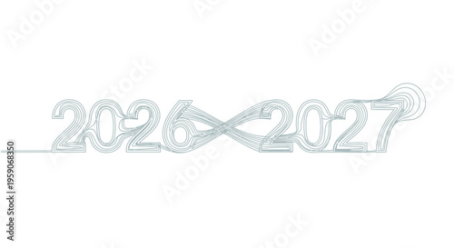 Infinity Symbol Connecting 2026 and 2027, Future, Time, Planning, New Year Concept