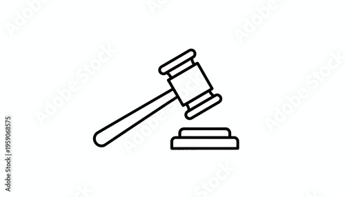Lawyer Gavel Icon, Justice Symbol, Legal Auction Hammer, Court Decision Symbol