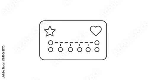 Loyalty Card with Star and Heart Icons, Points Track and Rounded Corners