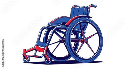 Vibrant Wheelchair Illustration Representing Mobility and Independence for Inclusive Design
