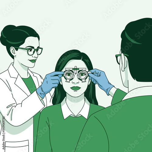 Vision Assessment Conducted By Medical Professionals With Innovative Optical Diagnostic Instruments