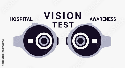 Vision Test Graphic Illustrating Hospital Awareness And Eye Health Examination