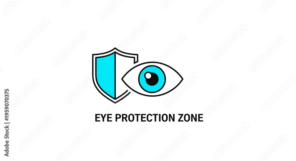 Obraz premium Visual Eye Safety Zone Icon Depicting Protection and Safe Gaze Concept on White
