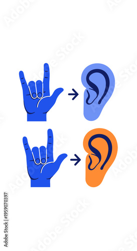 Visual Metaphor of Communication and Perception: Gestures Translating into Auditory Input