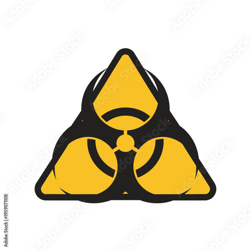 Warning Sign Indicating Biohazard Symbol For Toxic Substances Or Dangerous Chemical Materials