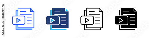 File Format Multi Style Icon Set Vector 