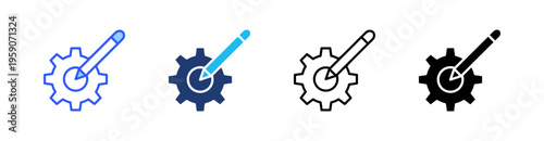 Settings Multi Style Icon Set Vector 