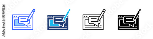 Blogger Multi Style Icon Set Vector 