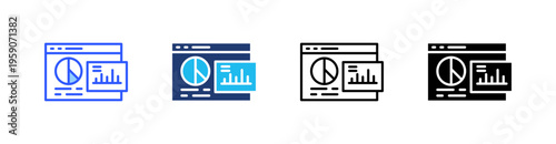 Statistics Multi Style Icon Set Vector 