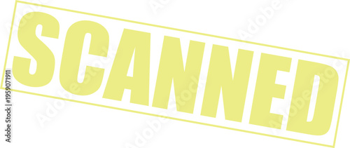 Scanned stamp marking in yellow on black background