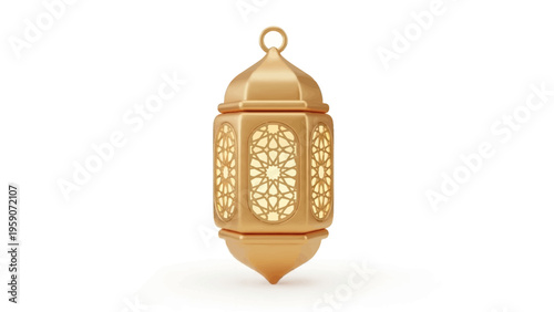 Vibrant Gradient Lantern Illustration, an Elegant Cultural Symbol for Ramadan and Festive Celebrations, Adorned with a Crescent Moon