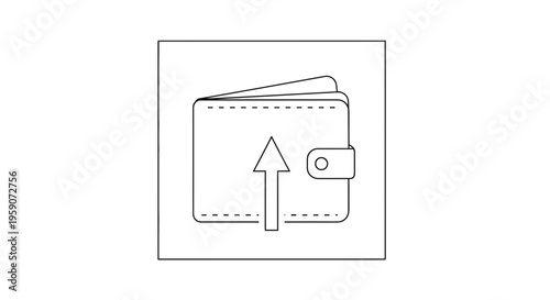Wallet with Upward Arrow Icon: Financial Growth, Savings, Income, and Investment Concept